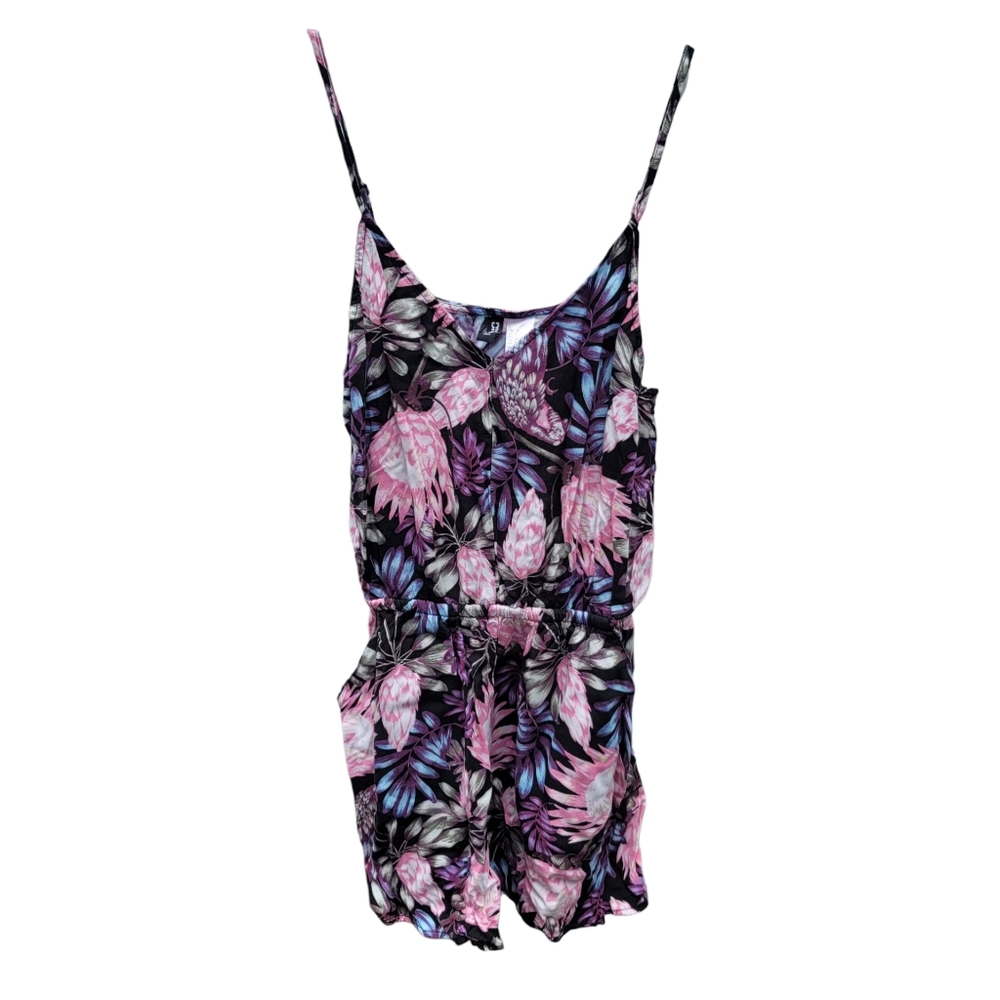 EUC Divided By H&M Pink and Purple Floral Romper